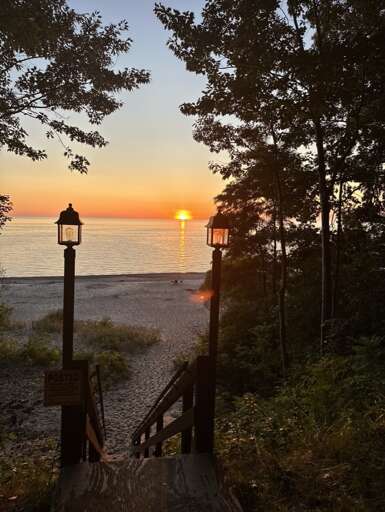 Sunset View from the Yard and Deck of the Angola on the Lake Vacation Rental