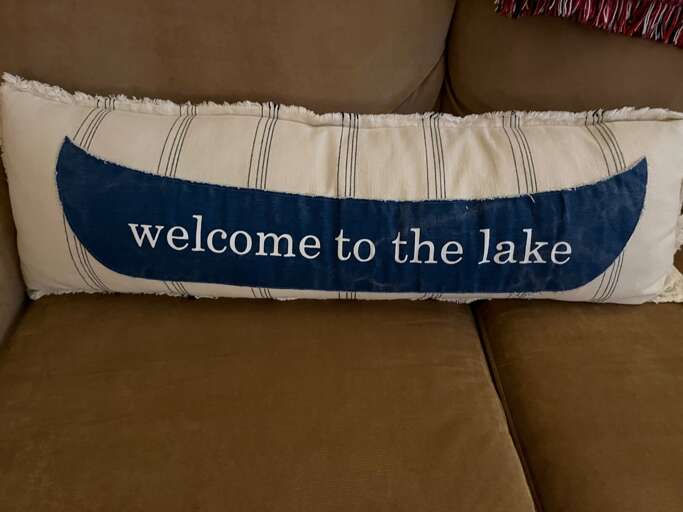 Lakeside Lounge Pillow With Welcoming Words
