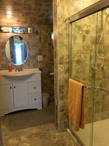 Upstairs bathroom with walk in shower